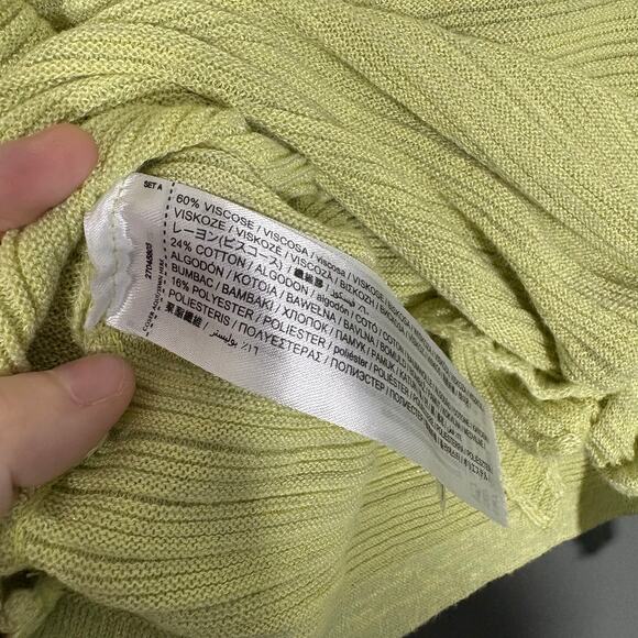 Mango MNG Women's Light Green Cozycore Tie Detail Sweater - Size Small - Comfort - Picture 5 of 6